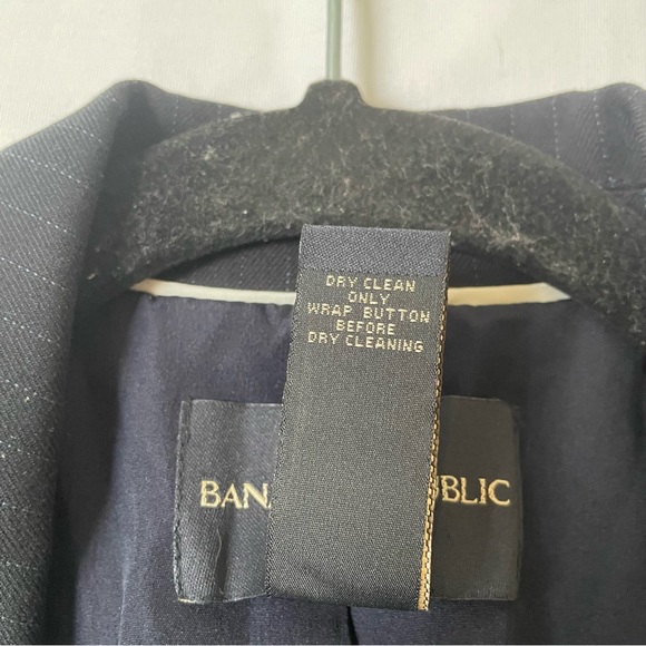 Banana Republic black pinstripe blazer jacket size 0 - Picture 6 of 14